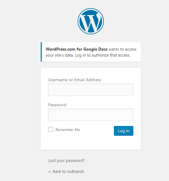 Login to WordPress website authorization