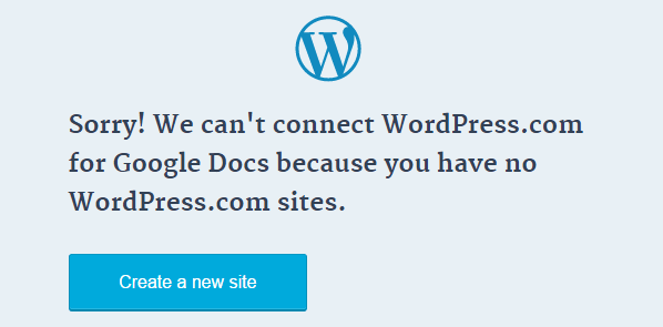No sites to connect to WordPress.com