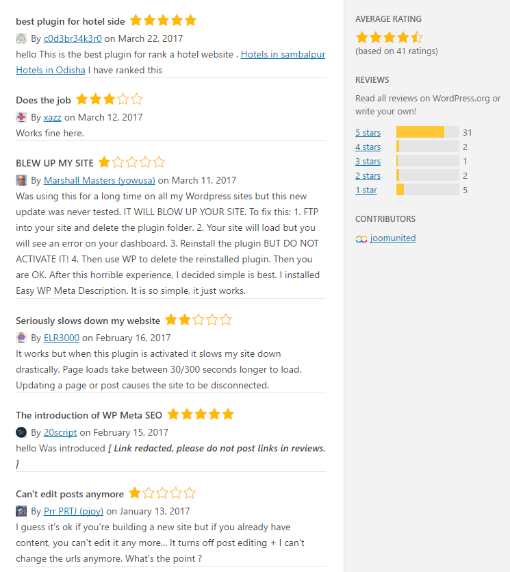 plugin user reviews feedback